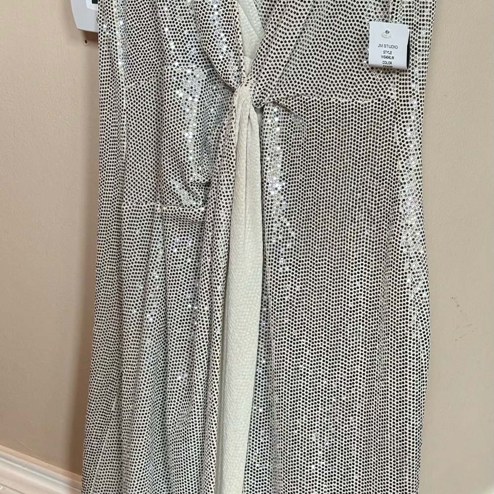 Brand new silver dress it is a short sleeve